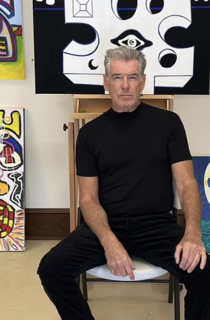 Pierce Brosnan Original Lino Painting